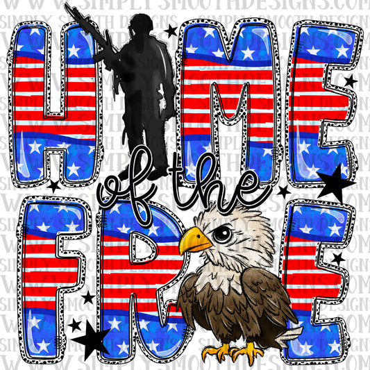 Home Of The Free Eagle + Soldier