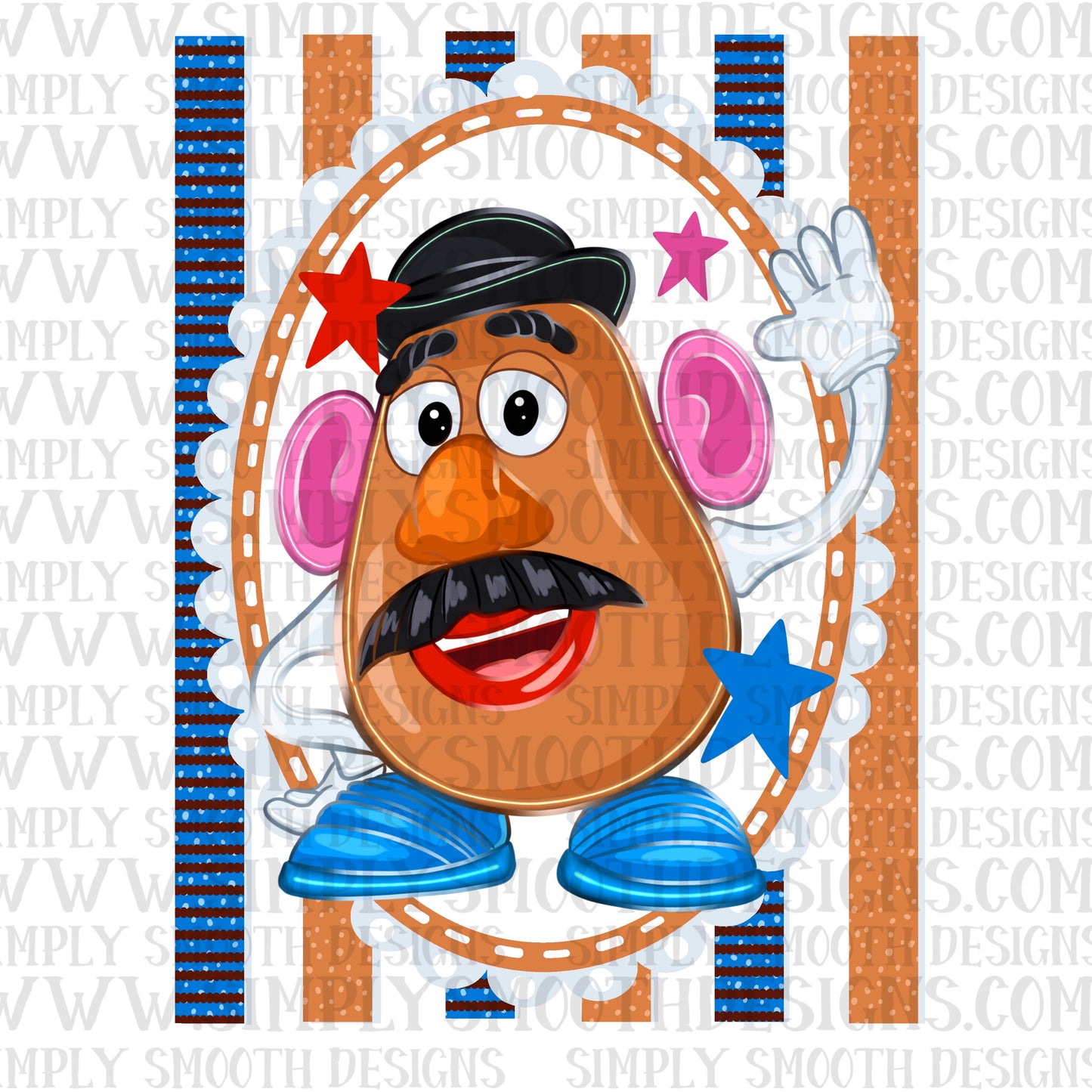 Potato Toy Blue Coquette Stripes