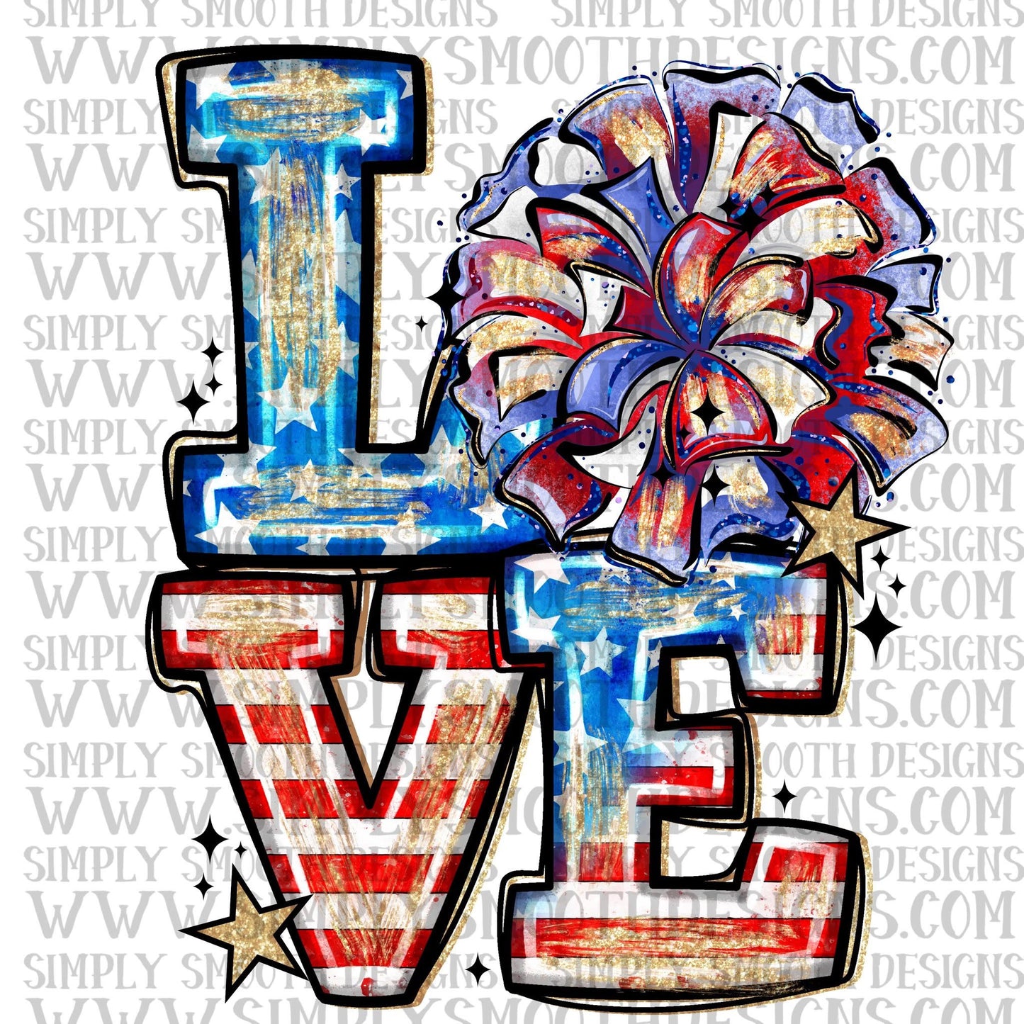 Love Flag Bow Cheer