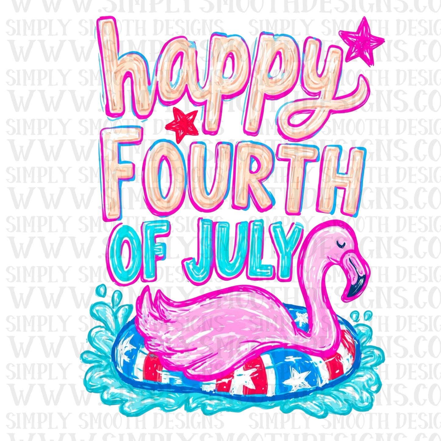 Happy Fourth of July Flamingo