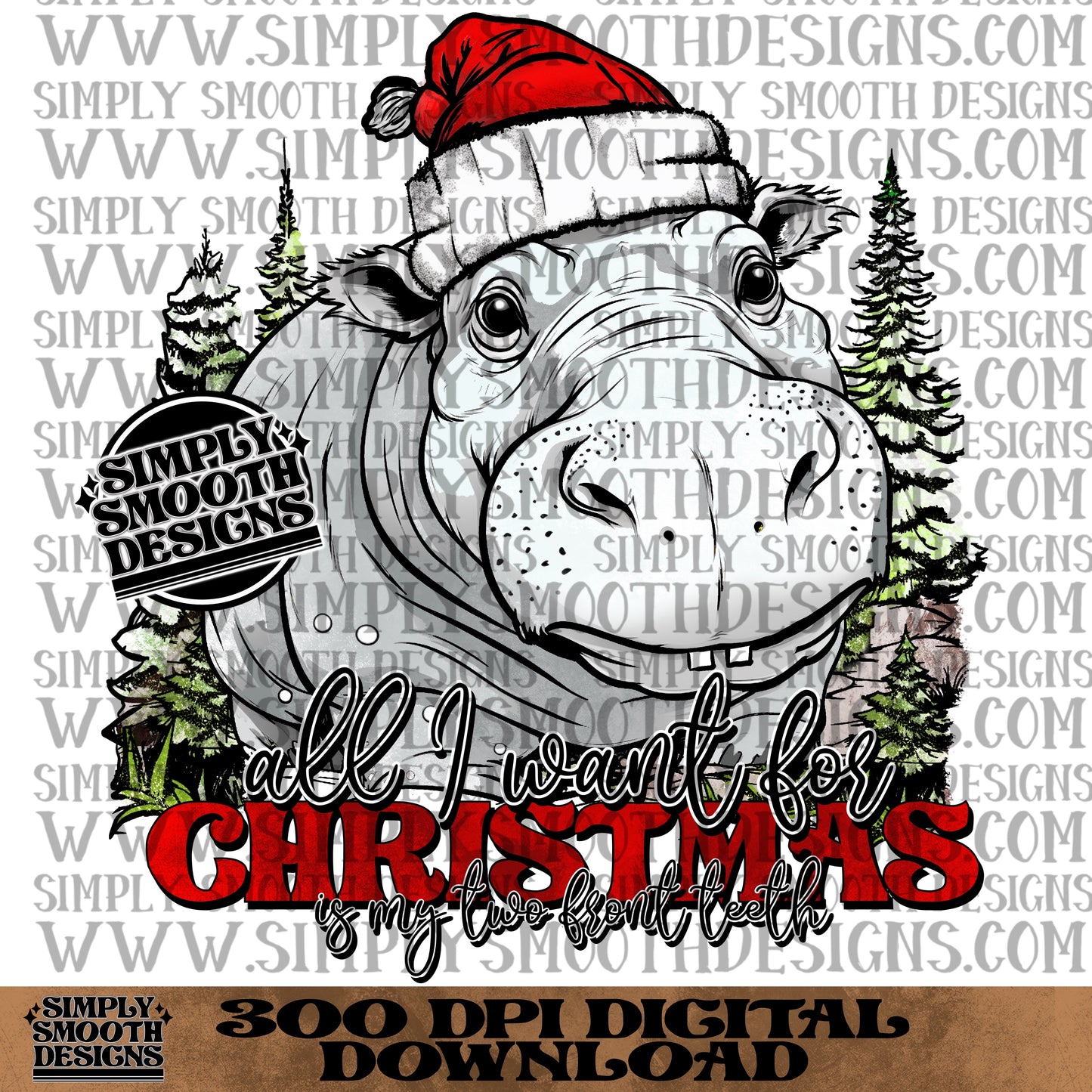 All I want for Christmas is my two front teeth hippo