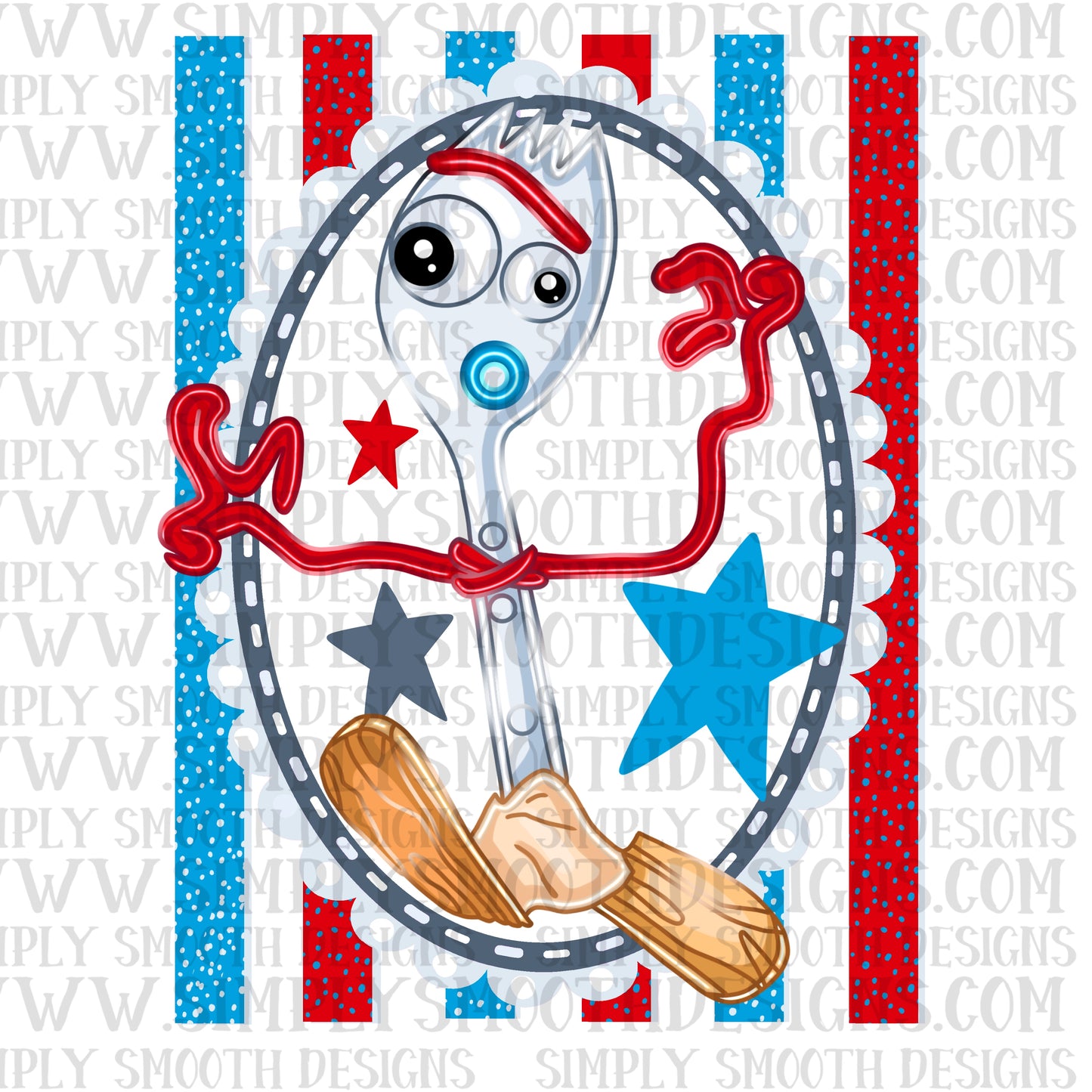 Fork Toy Coquette Stripes