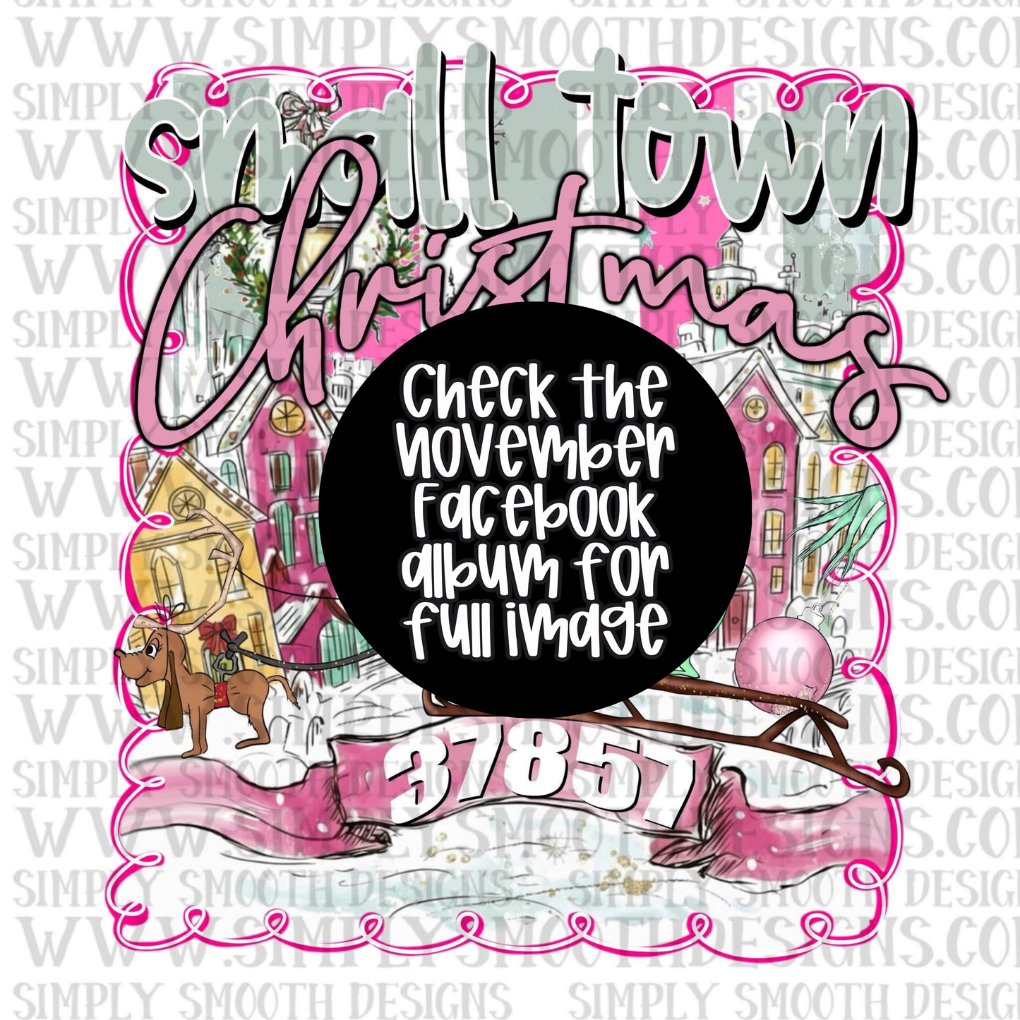 Small Town Christmas Green Add Your Own Zip Code