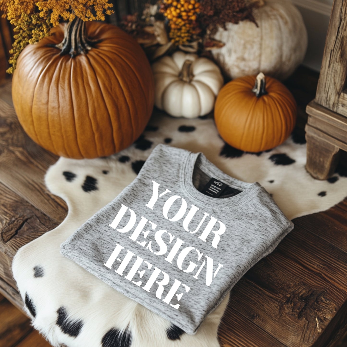 Marble white on cow rug fall