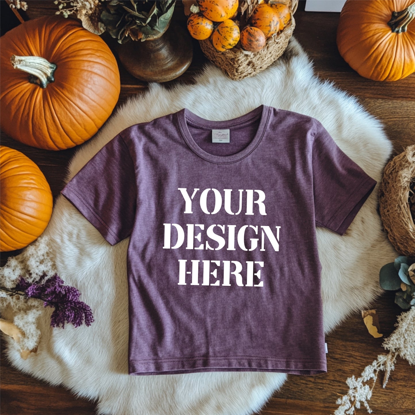 Maroon mock-up cow rug fall