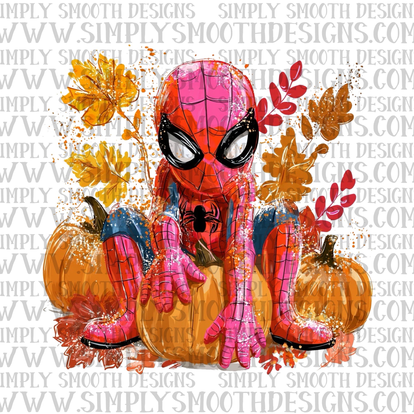 Spider, pumpkins