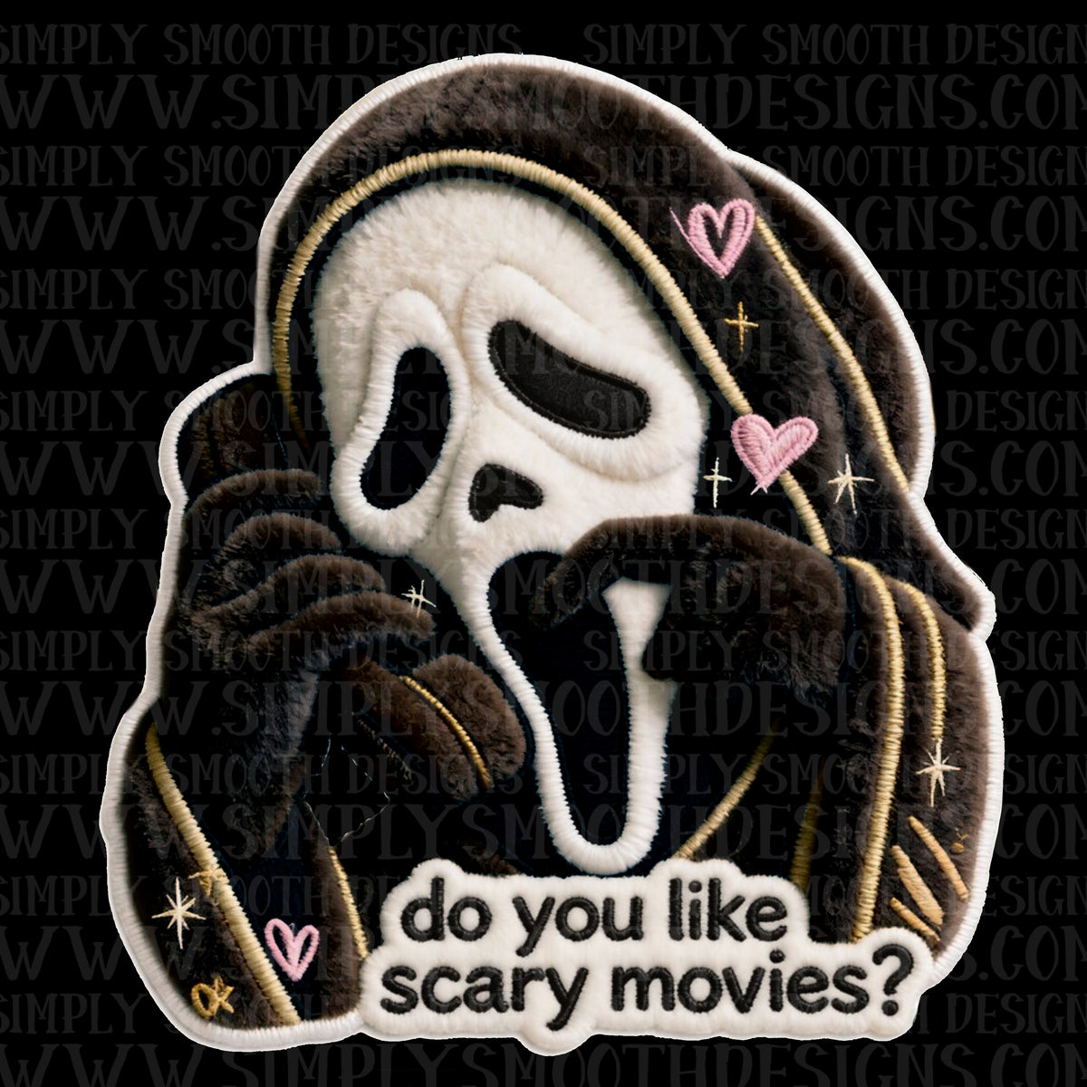 Scary movies faux embroidery