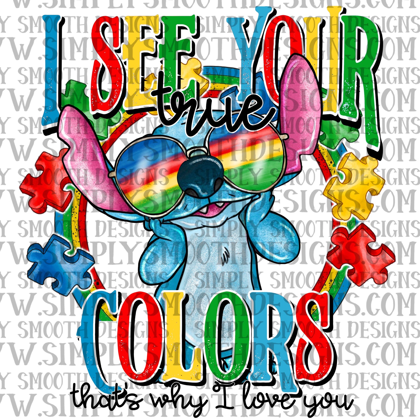 Autism stitch true colors