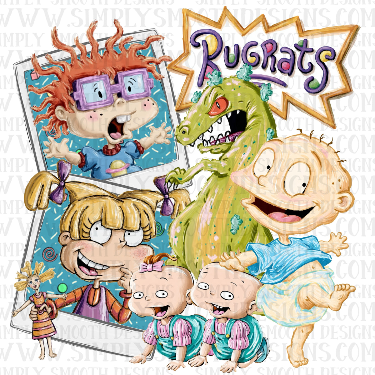 Old tv cartoon show, png digital download file, RugRat Polaroid