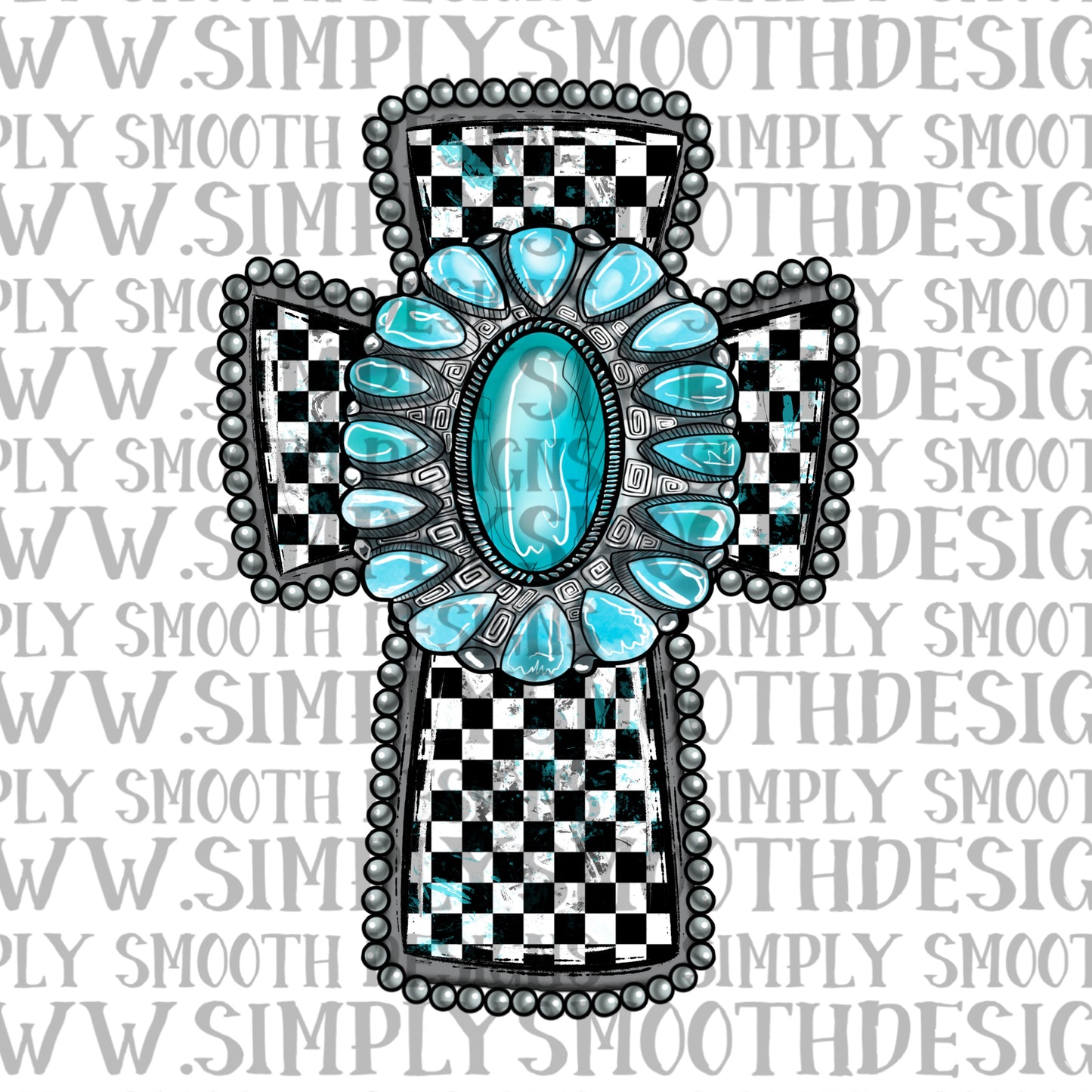Southern Cross Checkered Turquoise