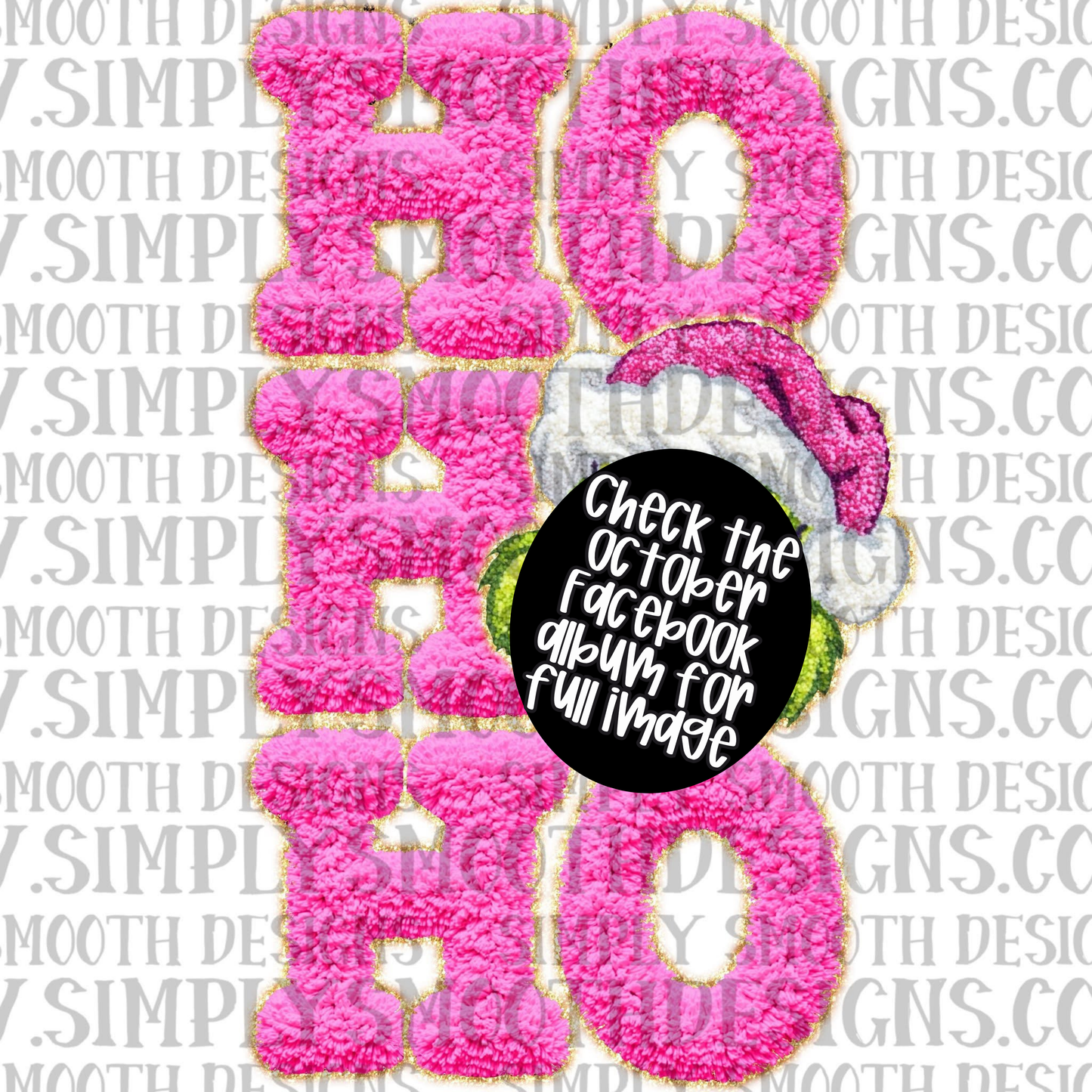 Ho Ho Ho Green Pink Faux Yarn