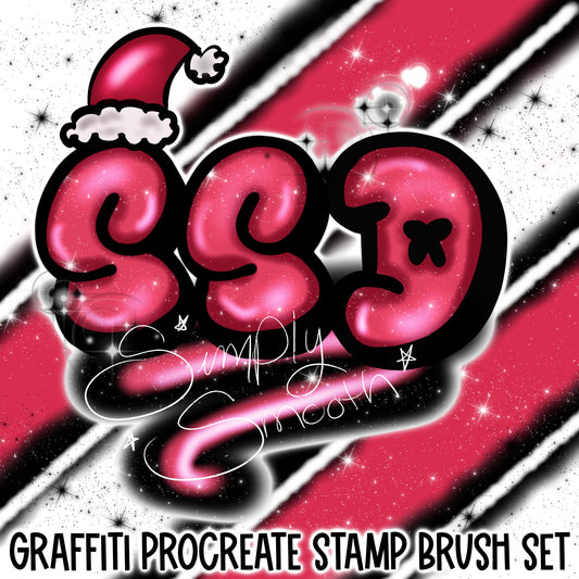 Procreate Alpha Stamp Brush Set Graffiti Style