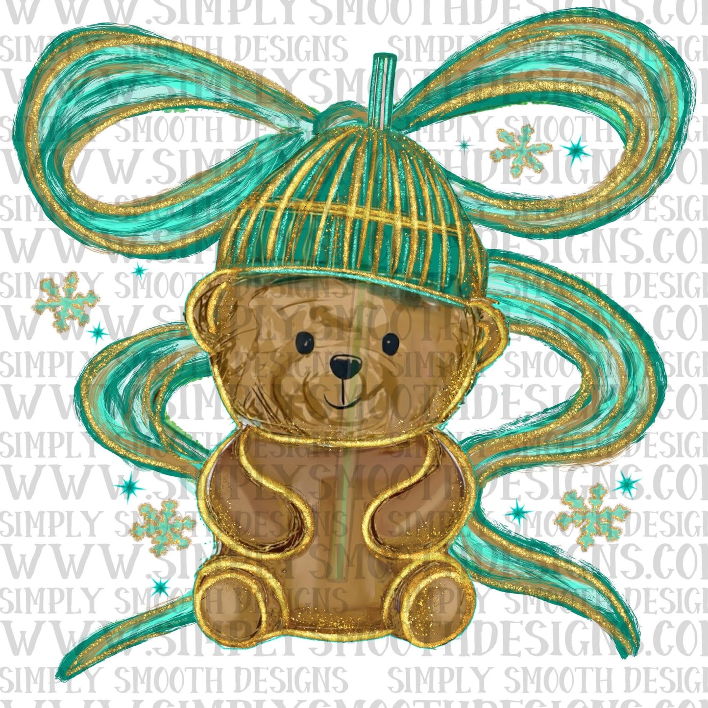 Bear Coffee Green Bow