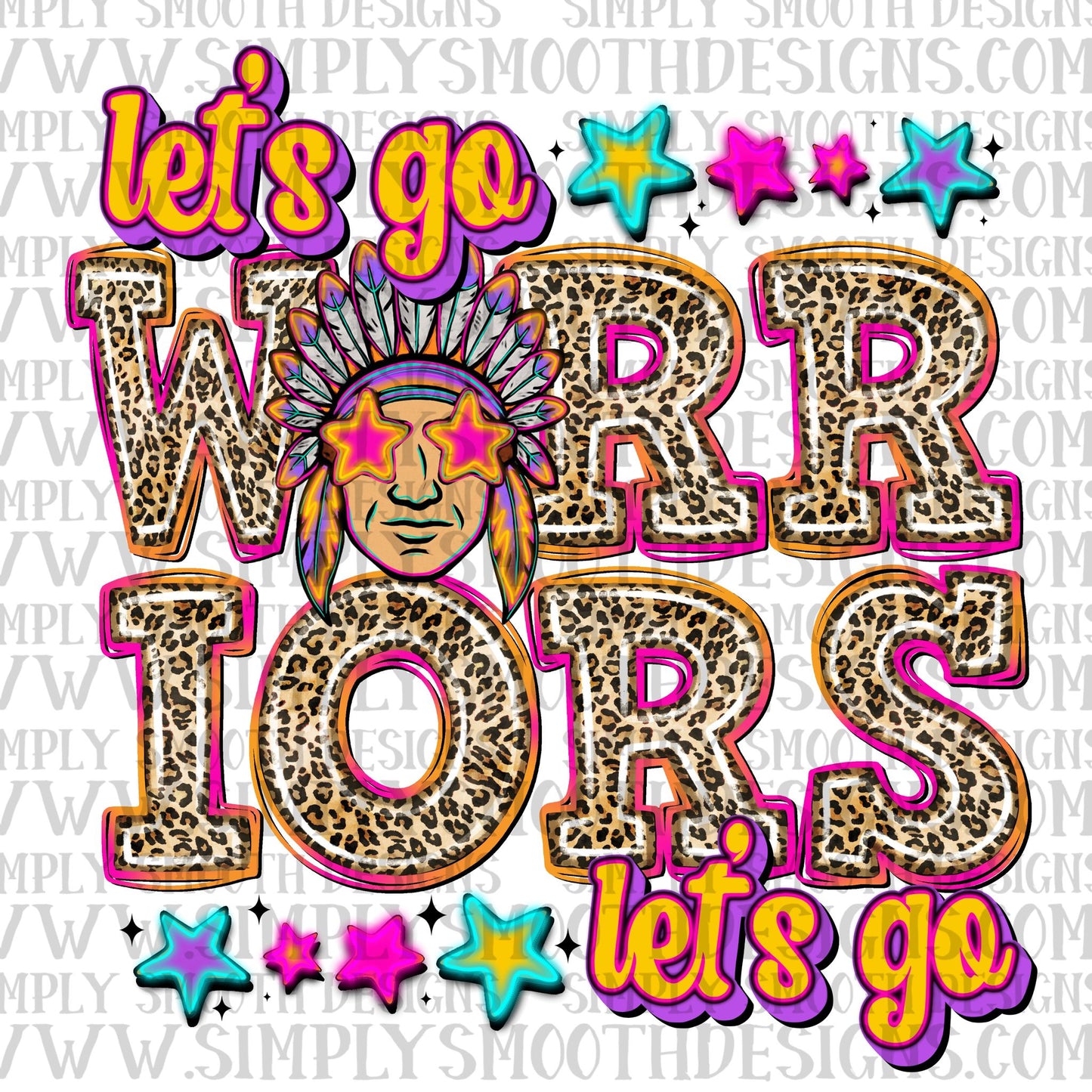 Let's Go Warriors Bright Leopard