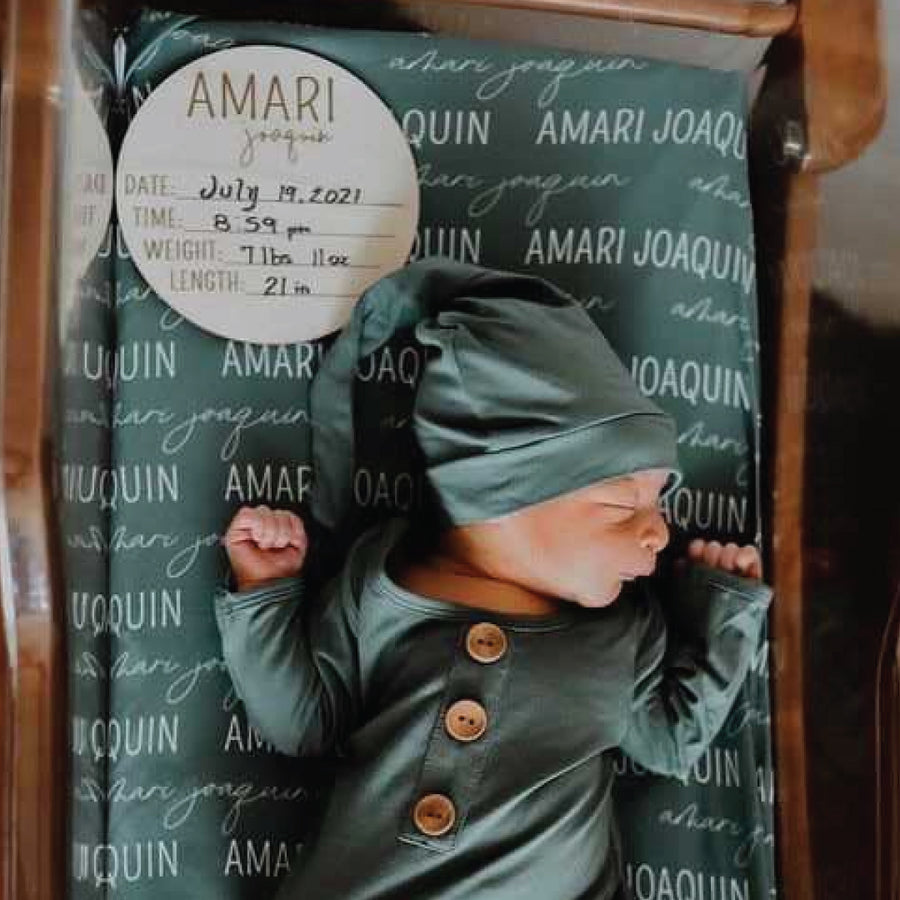 Birth anouncment 8 inch engraved