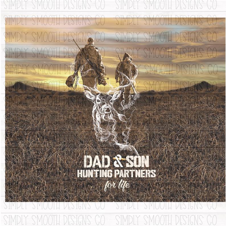Dad son hunting Tumbler Straight skinny design