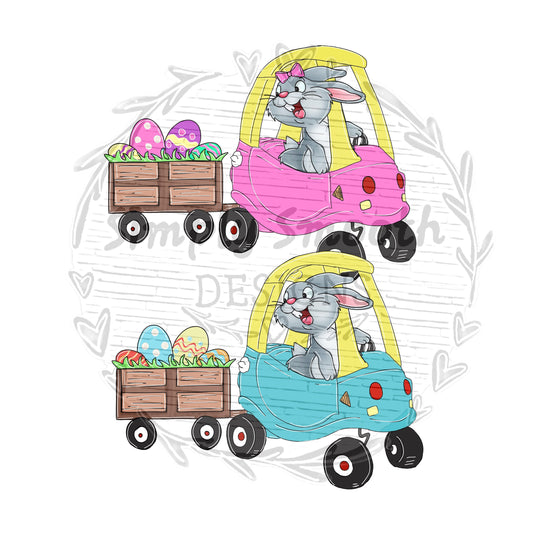 Rabbit boy and girl version cozy coupe