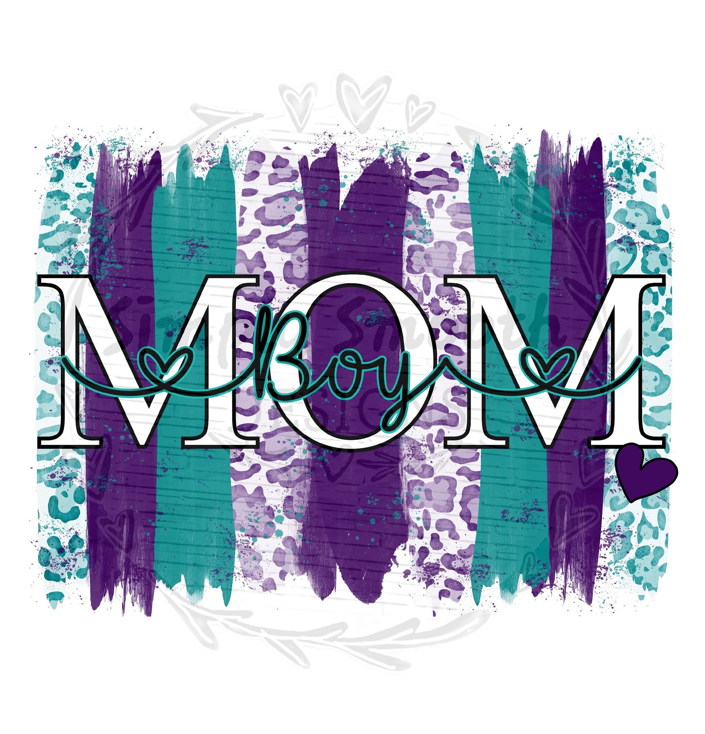 Girl mom boy mom paintbrush leopard