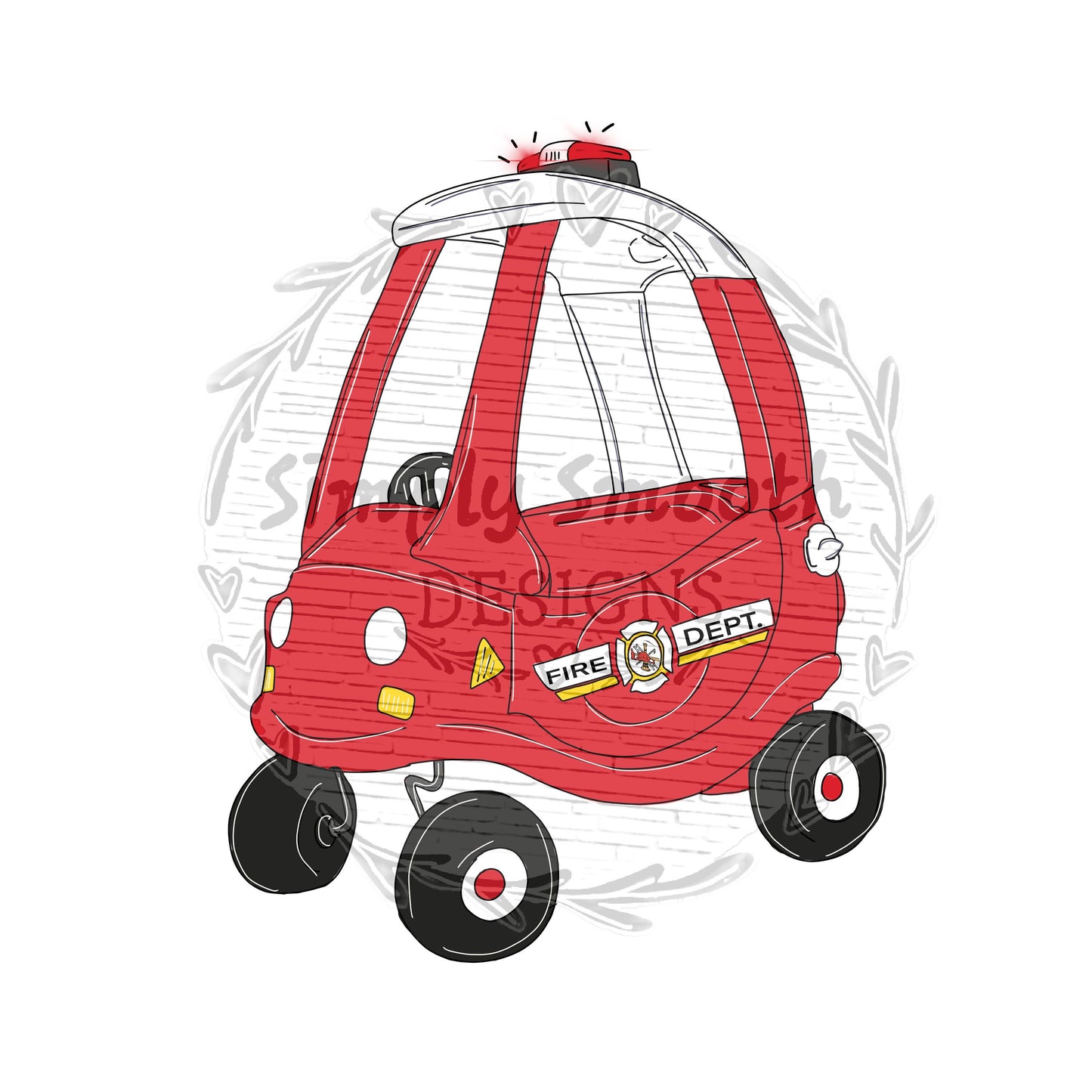 car fire dept truck coupe