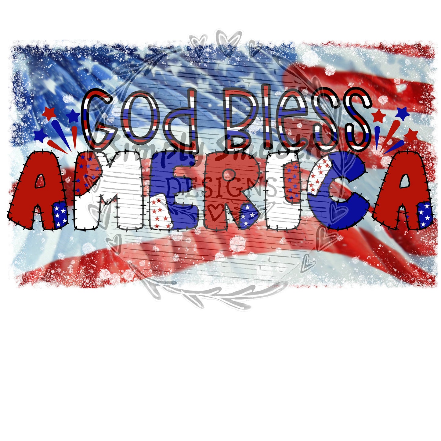 God bless America png sublimation download