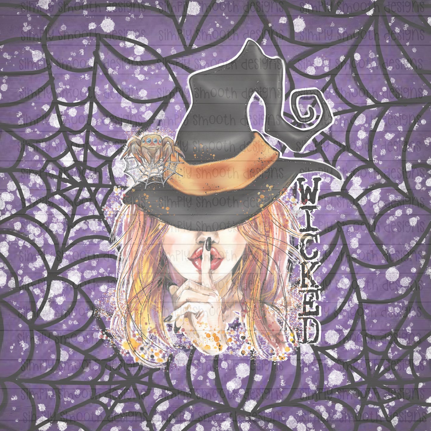 Tumbler pattern Wicked glitter witch Straight skinny