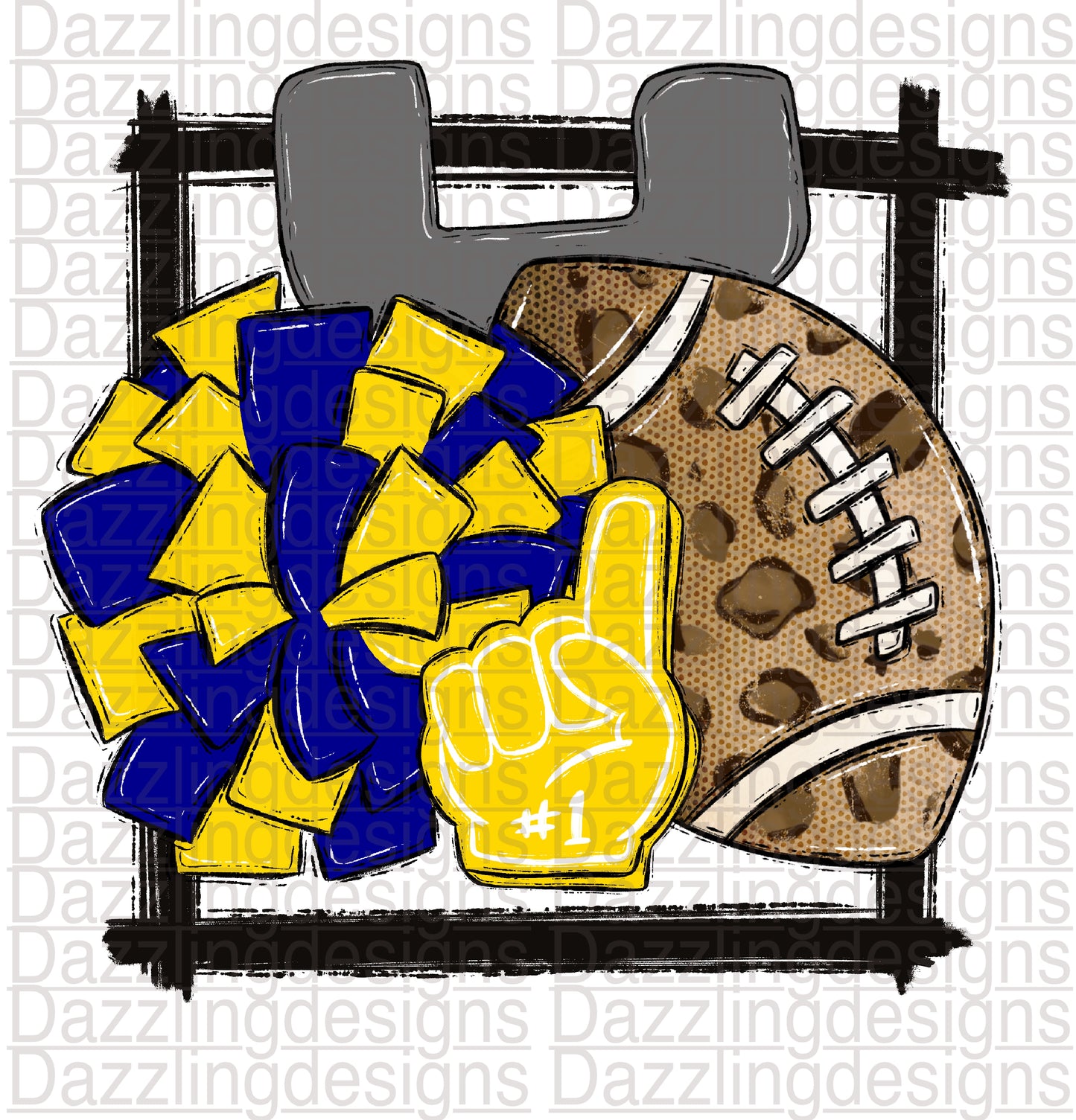 Navy / Gold Football (NO WORDS)