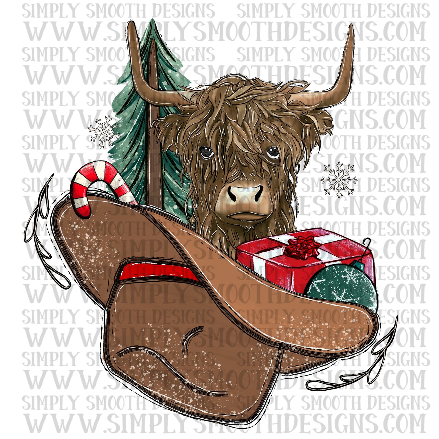 Cowboy Christmas cow