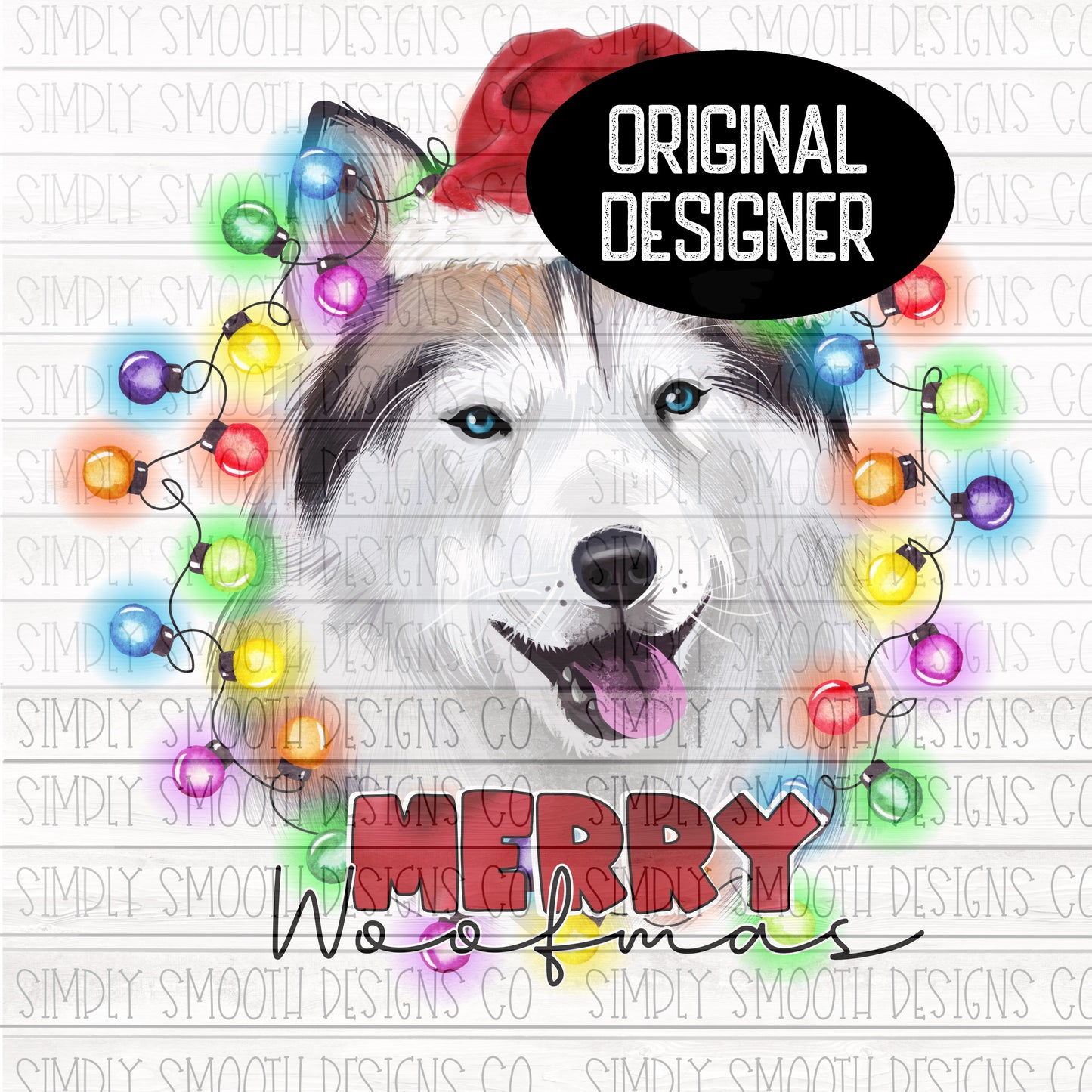 Merry woofmas Christmas Husky