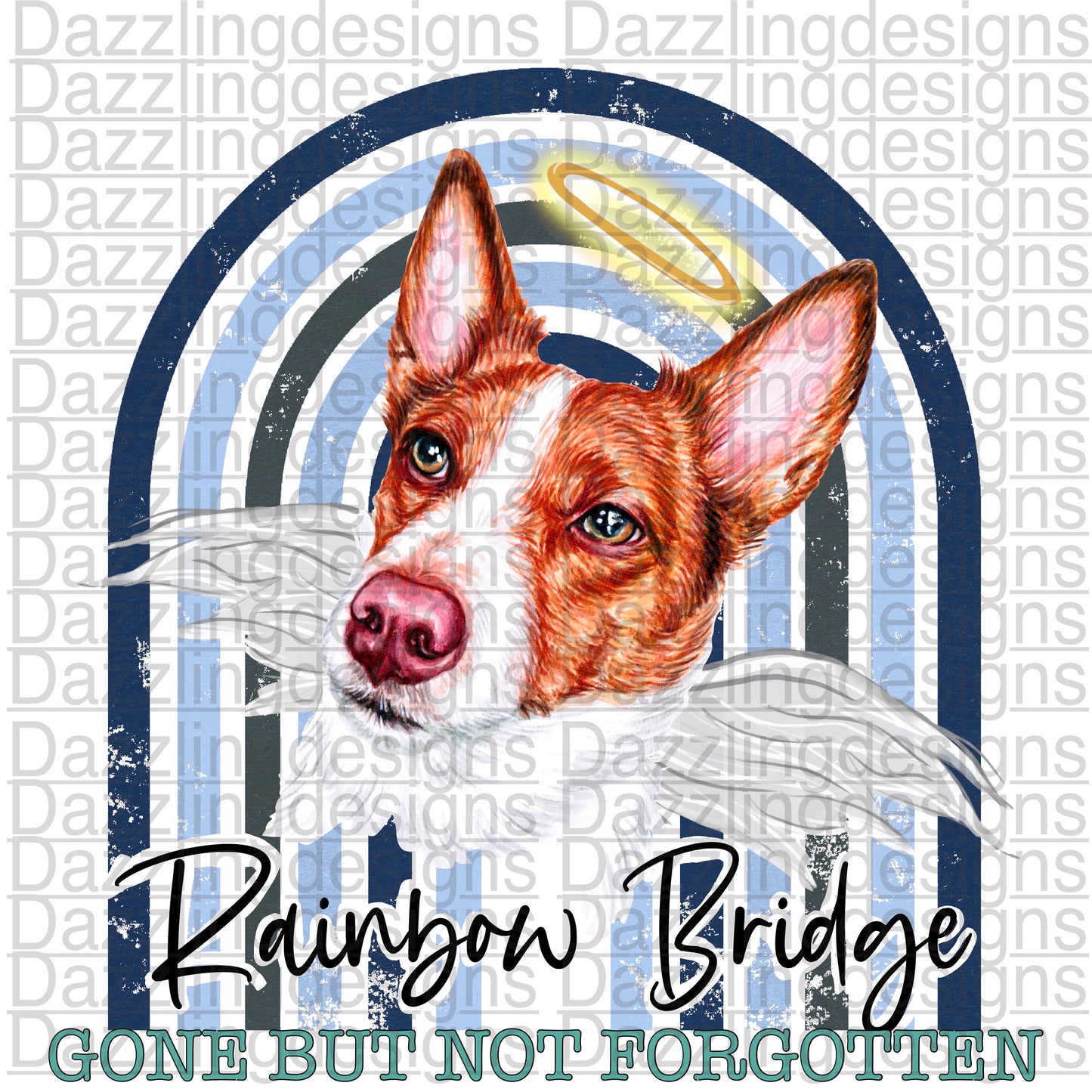 Rainbow Bridge Jack Russell png digital download design