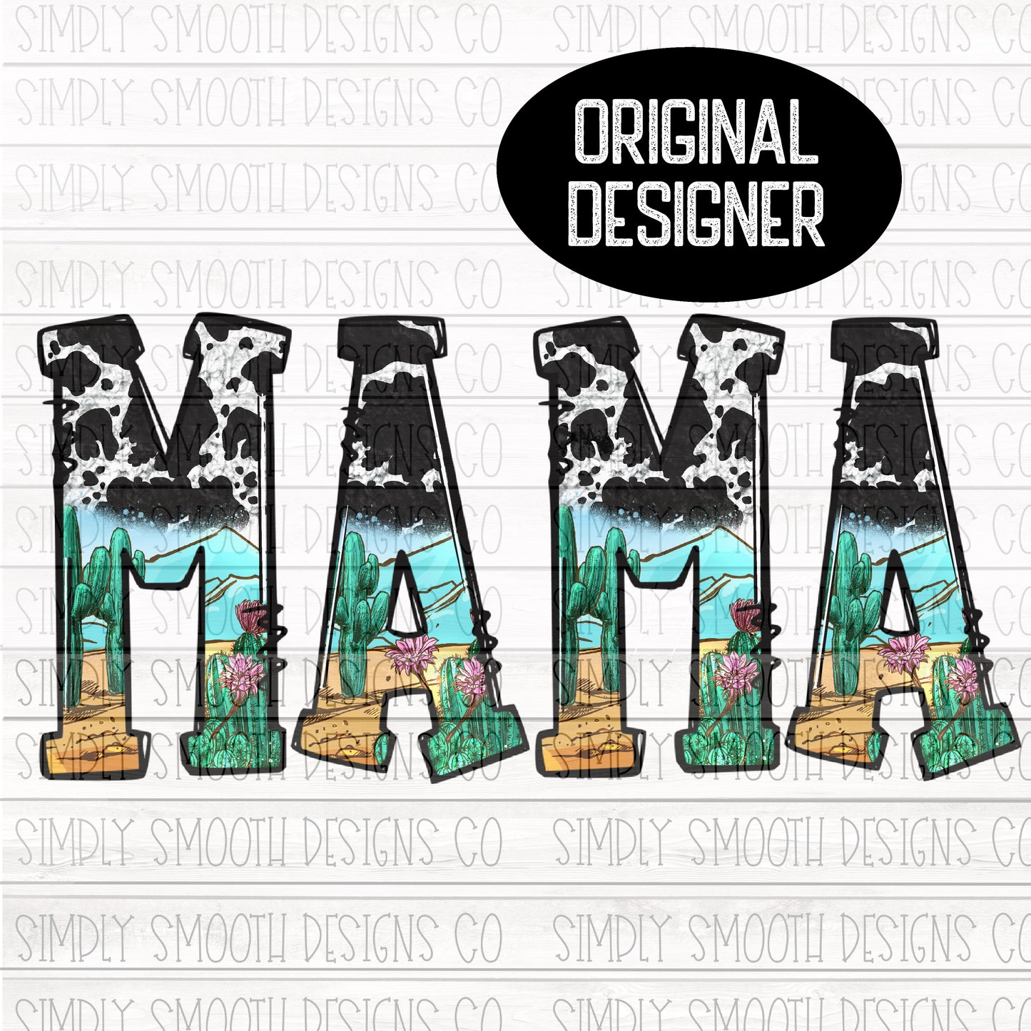 Mama cow print cactus