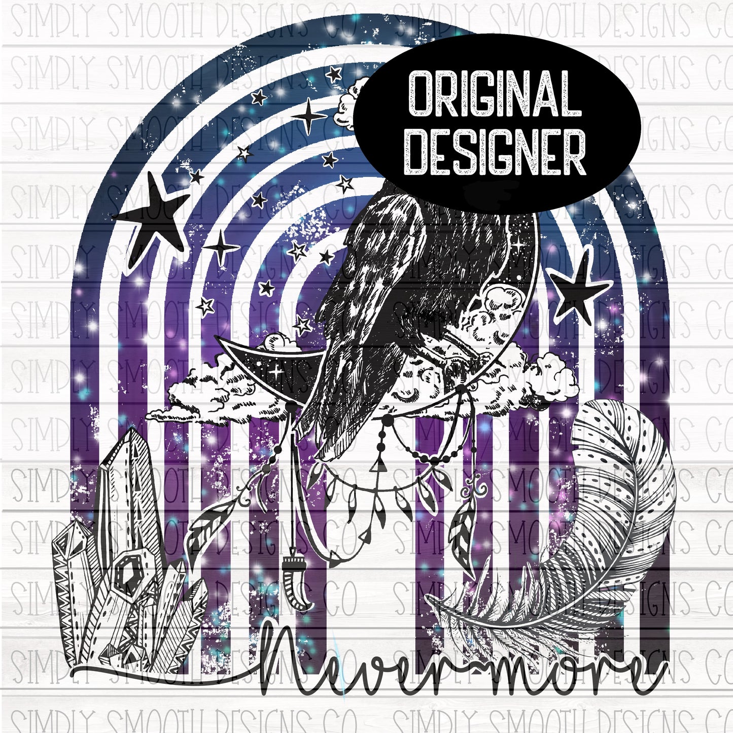 Nevermore raven rainbow