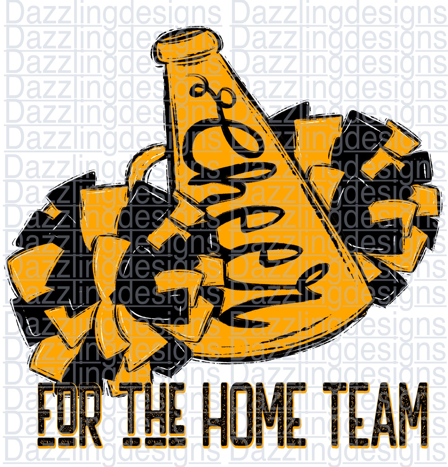 Cheer for the HOMETEAM Black Orange
