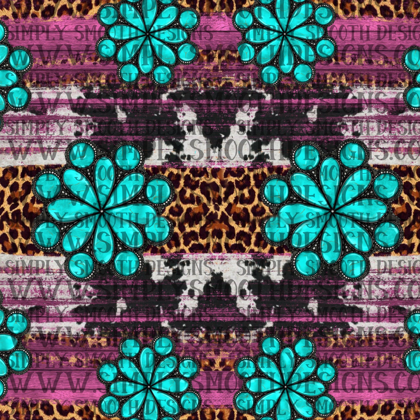 Pink turquoise leopard