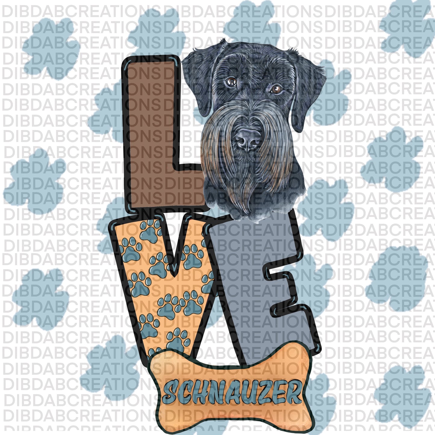 Love Schnauzer png digital download design
