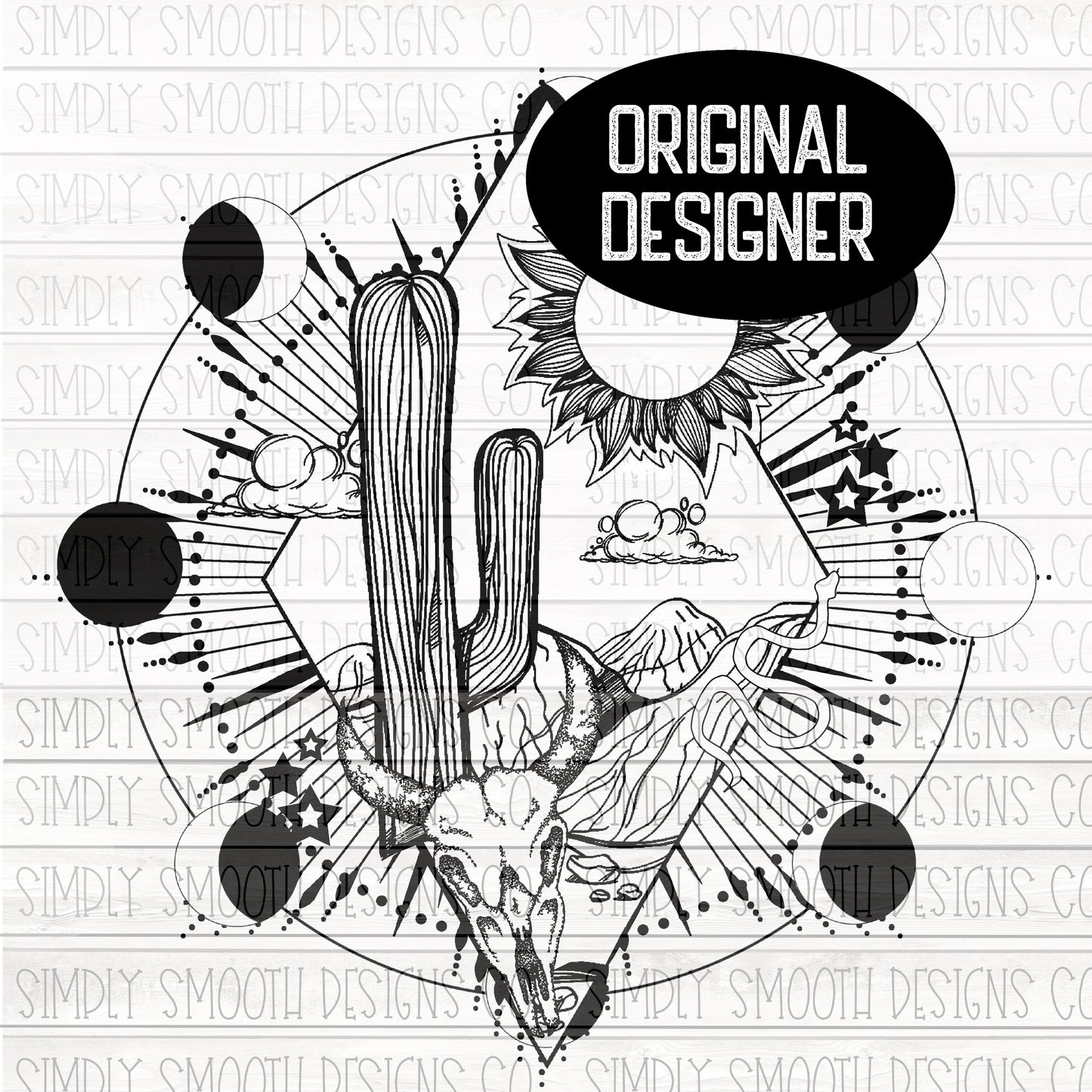 Geometric cactus desert