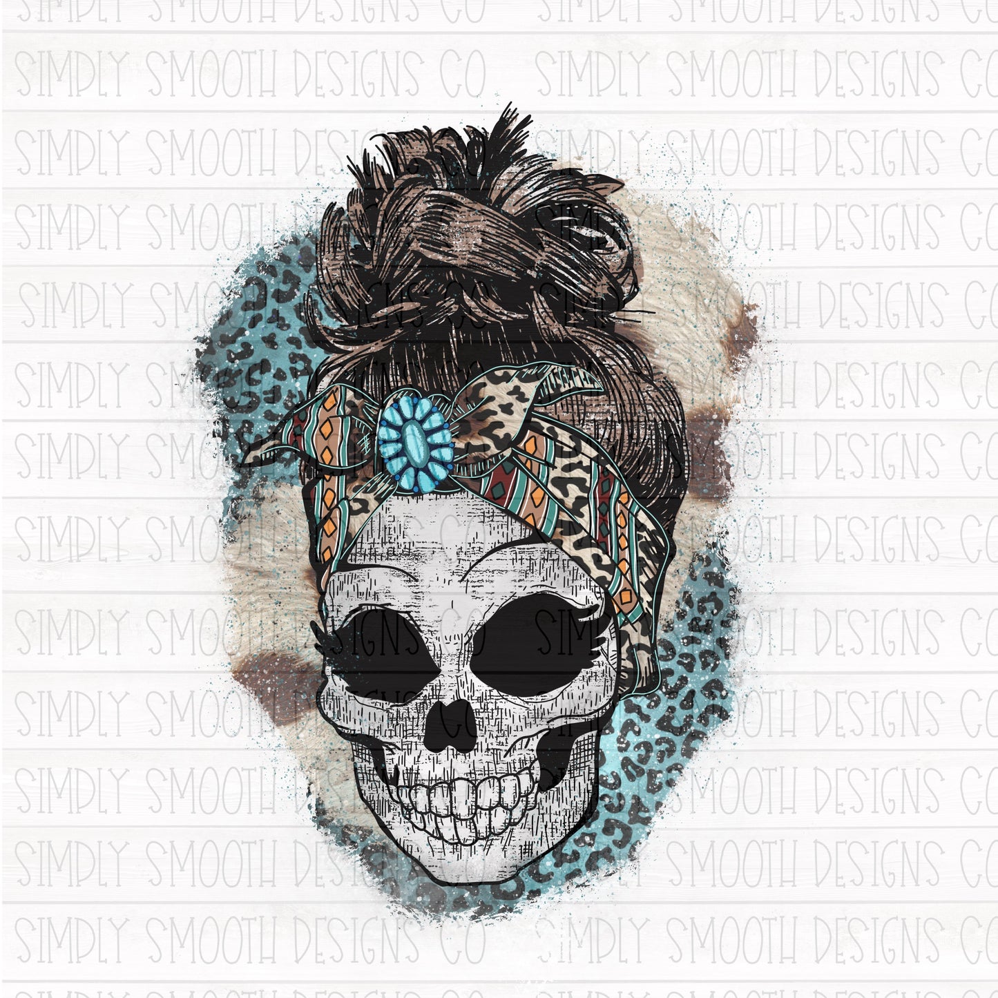 Cowhide leopard skull