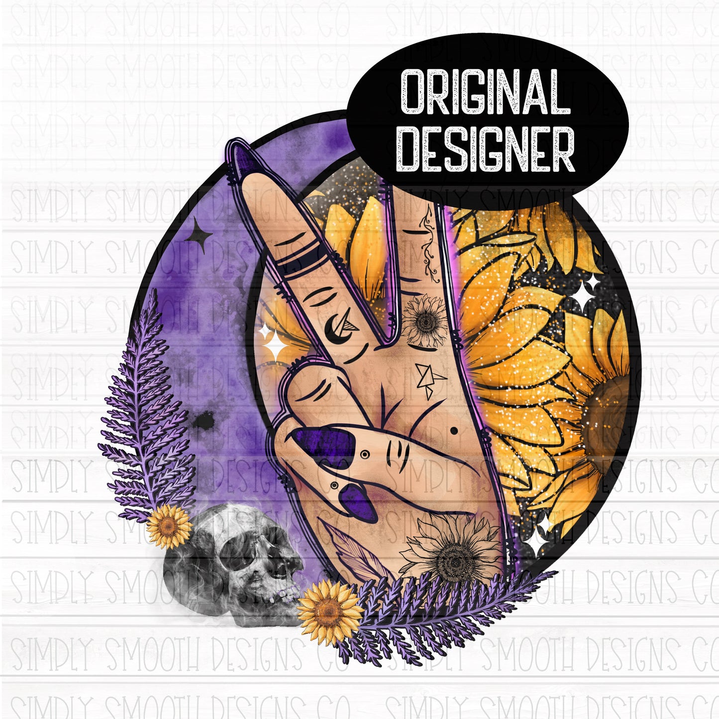 Peace witch sunflowers