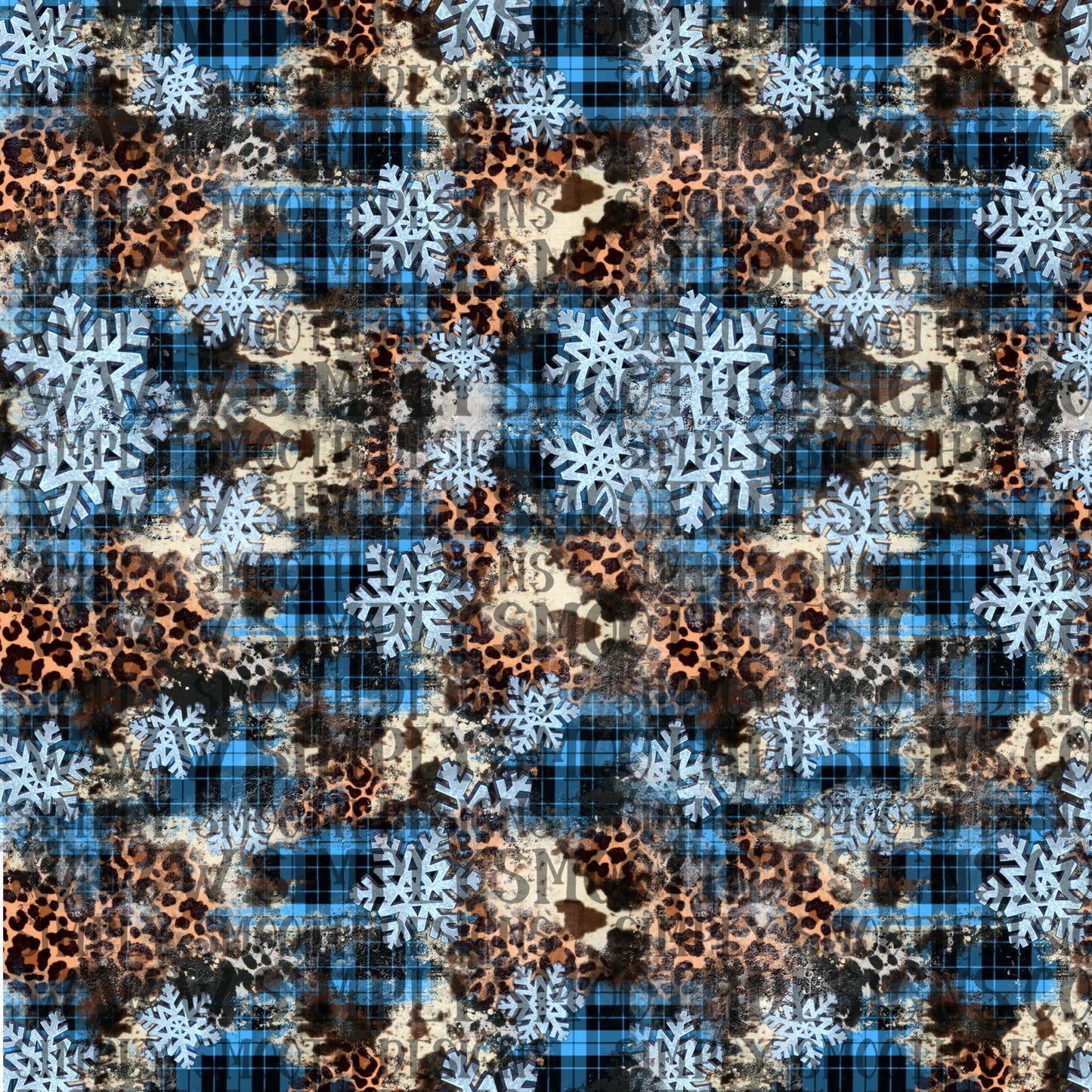 Leopard snowflake plaid