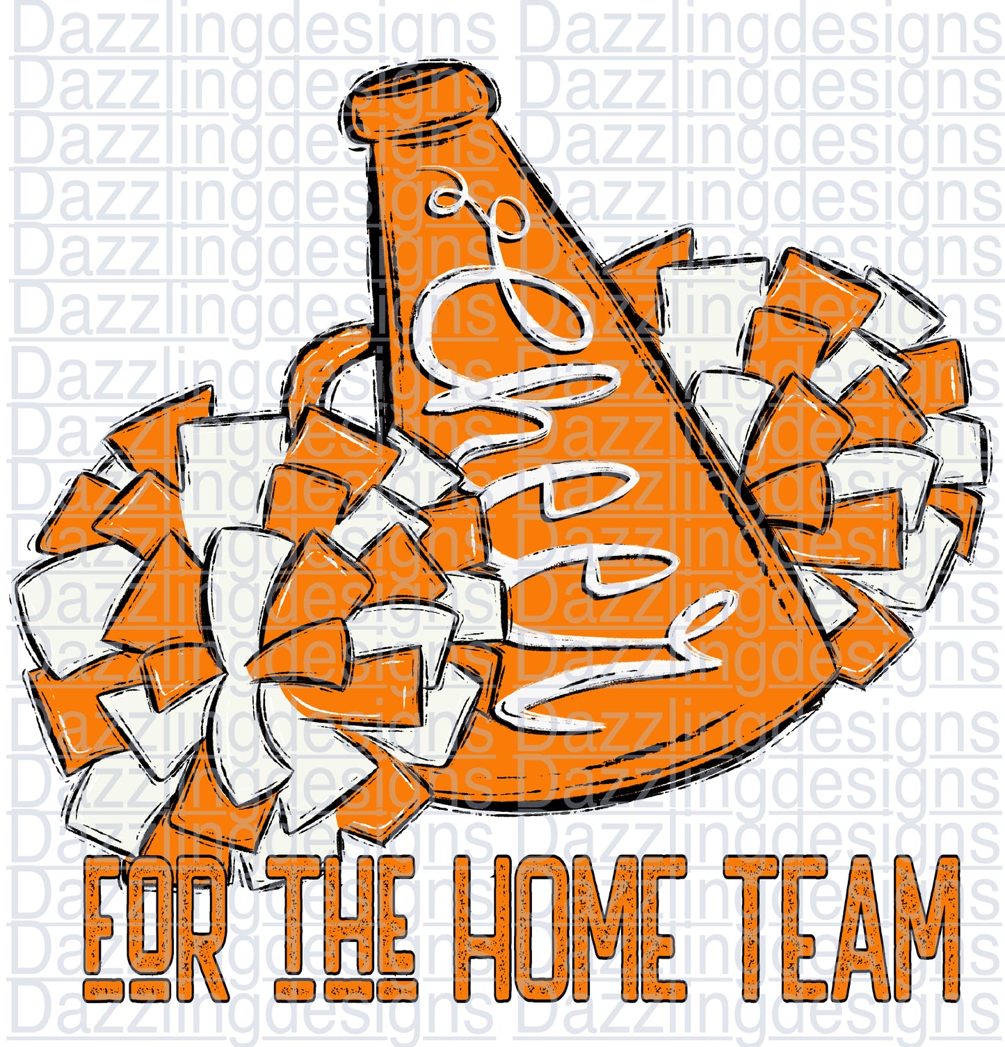 Cheer for the HOMETEAM Orange White Black