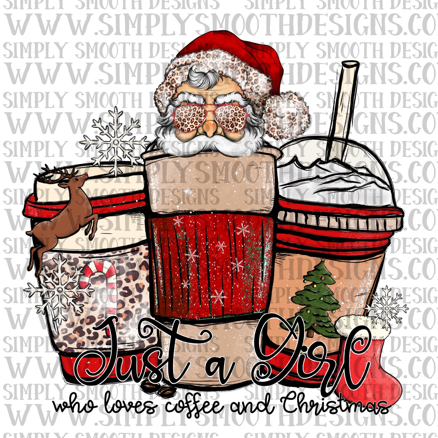 Coffee Christmas leopard