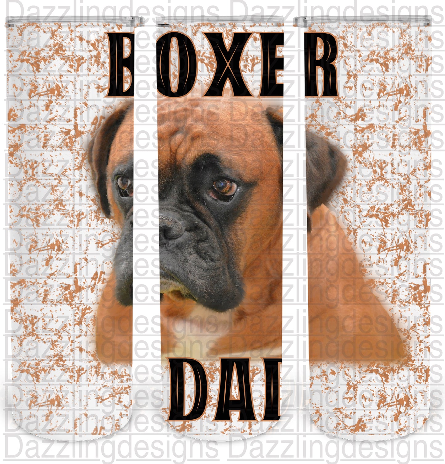 Boxer Dad png tumbler design