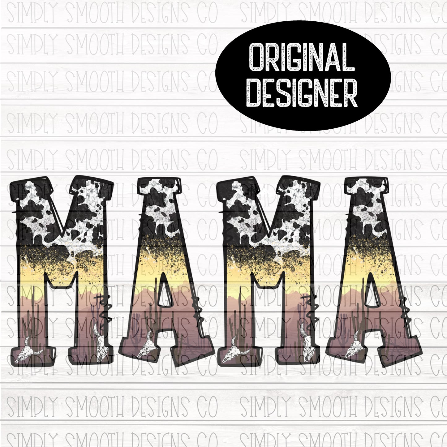 Mama cow print cactus