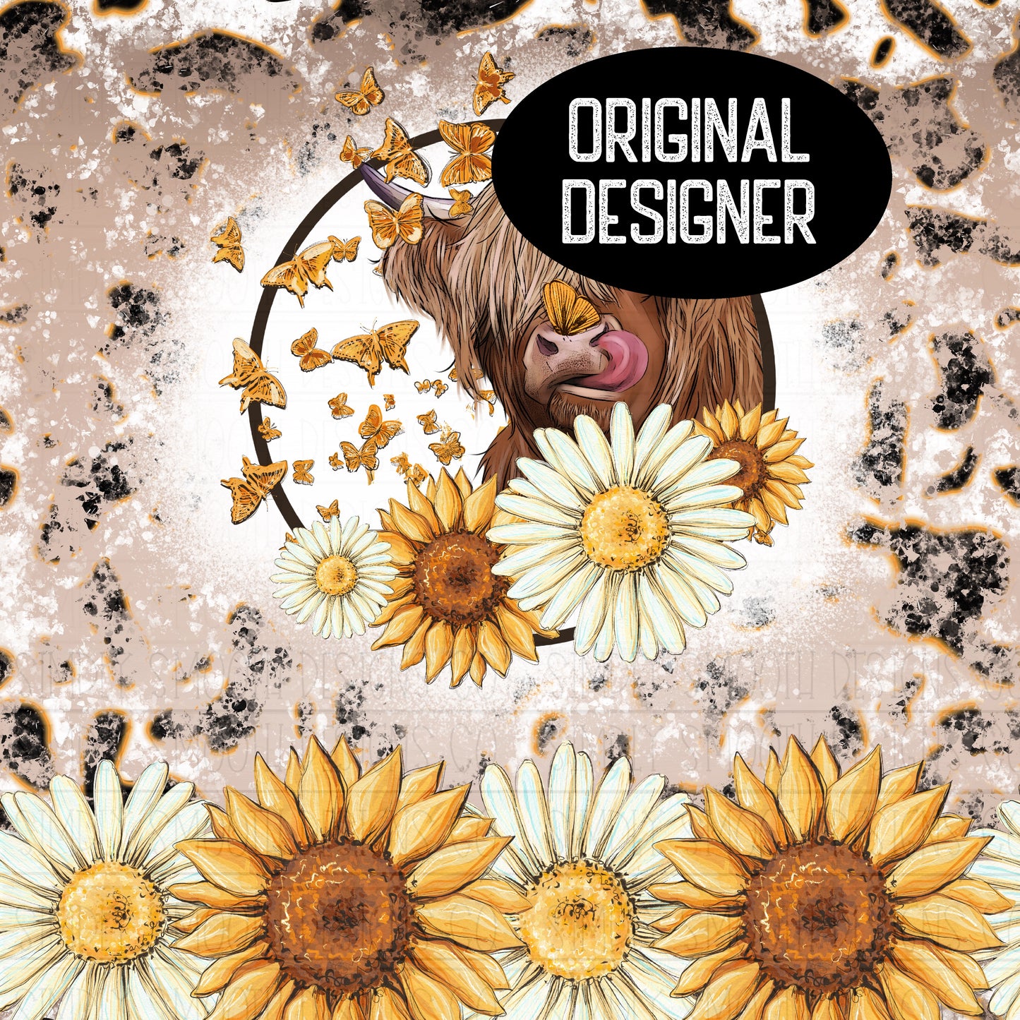 Highland cow flowers