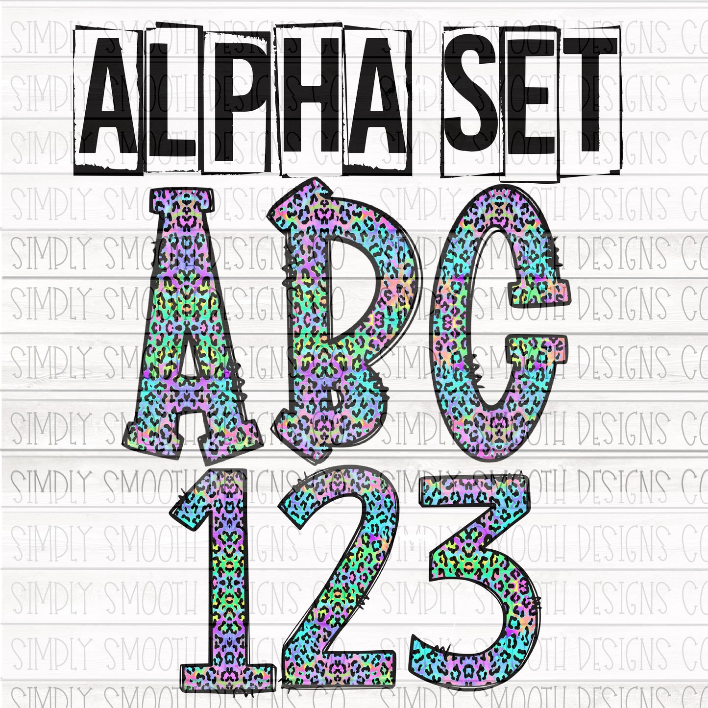 LF INSPIRED LEOPARD Alpha and number set. 36 total files