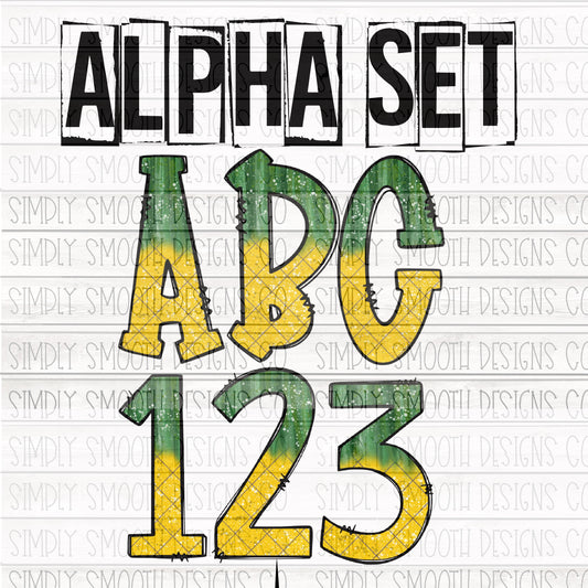 Pineapple print Alpha and number set. 36 total files