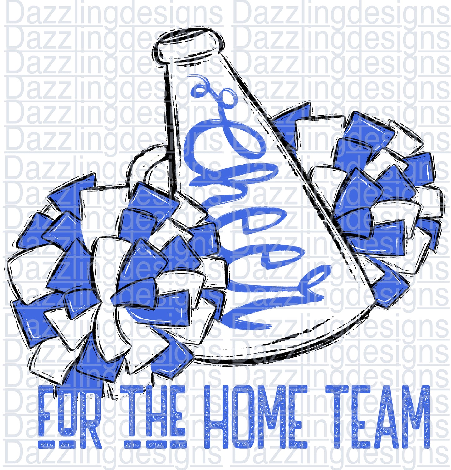 Cheer for the HOMETEAM Royal Blue White