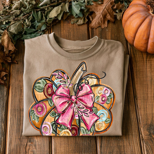 Floral pumpkin digital download png file fall floral