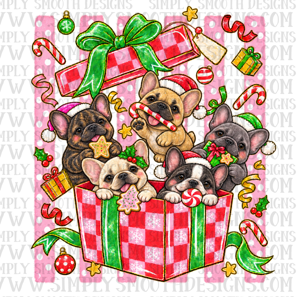 Christmas Dogs png download Frenchies
