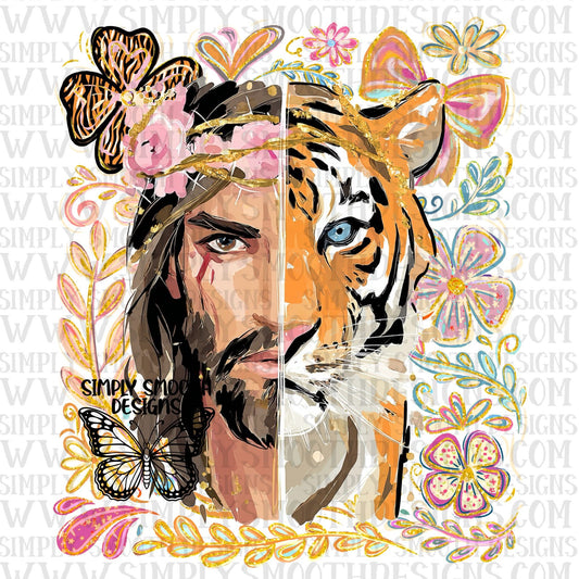 Jesus Tiger Floral