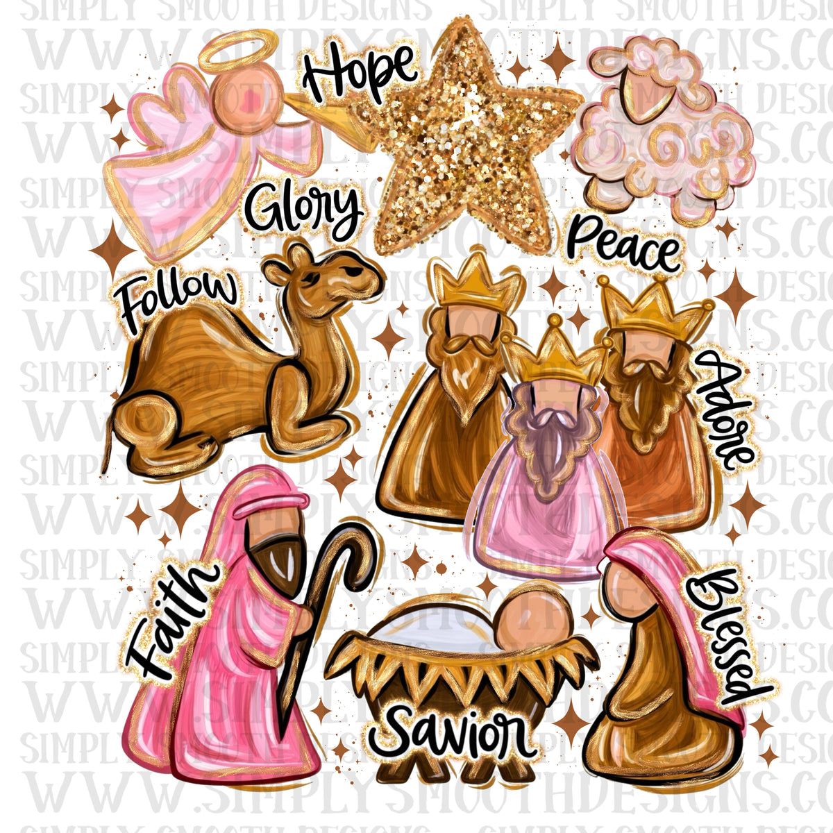Nativity collage hope, savior, png download